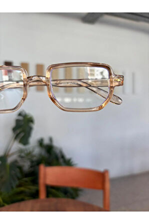 Lodin Geometrik Köşeli Mavi Işık korumalı Gözlük | 50 Ekartman | Cam değişmeye Uygun