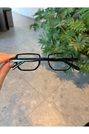 Lodin Geometrik Köşeli Mavi Işık korumalı Gözlük | 50 Ekartman | Cam değişmeye Uygun