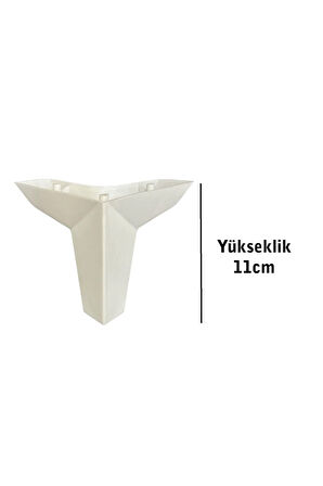 Kanepe Koltuk Tv Ünitesi Konsol Yükseltme Loft Model Plastik Ayak 11 Cm Beyaz Renk 6 Adet