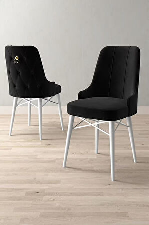 Loft Beyaz 80x132 Açılabilir Mdf Masa Yemek Odası Takımı, Mutfak Takımı 4 Adet Sandalye