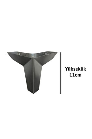 Kanepe Koltuk Tv Ünitesi Konsol Yükseltme Loft Model Plastik Ayak 11 Cm Siyah Renk 6 Adet
