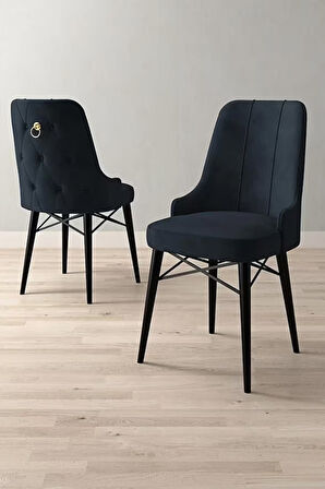 Loft Siyah Mermer 80x132 Açılabilir Mdf Masa Yemek Odası Takımı, Mutfak Takımı 6 Sandalye