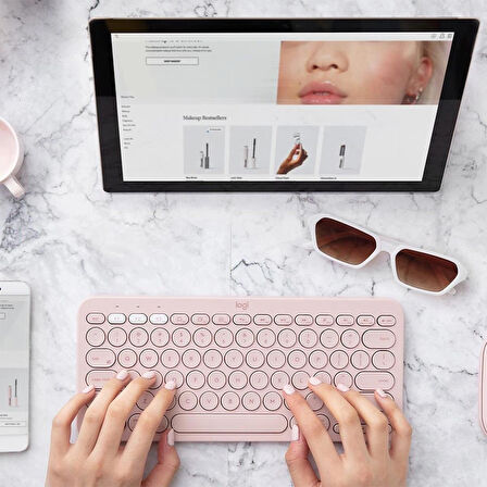 Logitech K380 Kablosuz Multi-Device Klavye Pembe