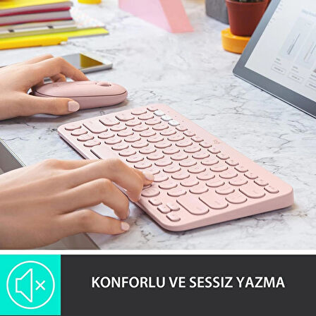 Logitech K380 Kablosuz Multi-Device Klavye Pembe