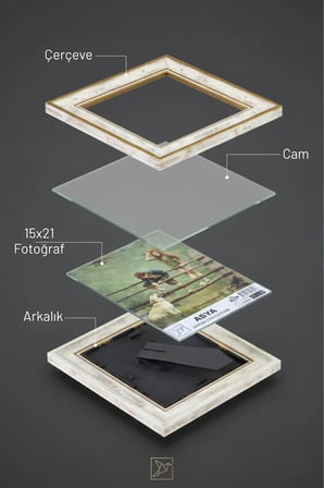Dekoratif Antik Desenli 18x24 Antik Desenli Gold Ayaklı Plastik Fotoğraf Çerçevesi