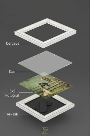 Dekoratif Antik Desenli 18x24 Antik Desenli Gümüş Ayaklı Plastik Fotoğraf Çerçevesi