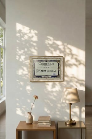 Dekoratif Antik Desenli 21x30 A4 Sertifika Antik Desenli Plastik Fotoğraf Çerçevesi