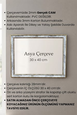 30 x 40 cm Londra Model Antik Desenli Camlı Oda Mutfak Salon Koridor Poster ve Resim Çerçevesi