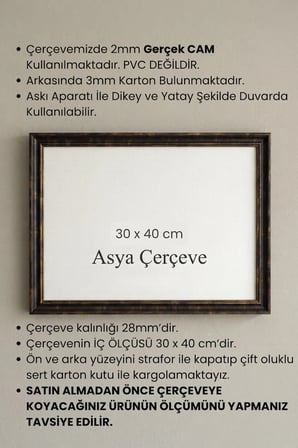 30 x 40 cm Londra Model Antik Desenli Camlı Oda Mutfak Salon Koridor Poster ve Resim Çerçevesi