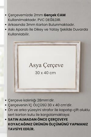 30 x 40 cm Londra Model Antik Desenli Camlı Oda Mutfak Salon Koridor Poster ve Resim Çerçevesi