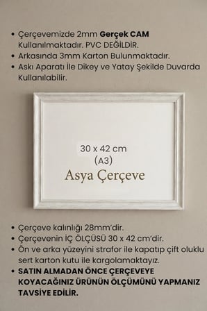 30 x 42 cm ( A3 Ebat ) Londra Model Antik Desenli Camlı Oda Mutfak Salon Koridor Poster ve Resim Çerçevesi