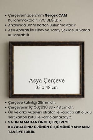 33 x 48 cm Londra Model Antik Desenli Camlı Oda Mutfak Salon Koridor Avukat Ruhsatnamesi Poster ve Resim Çerçevesi