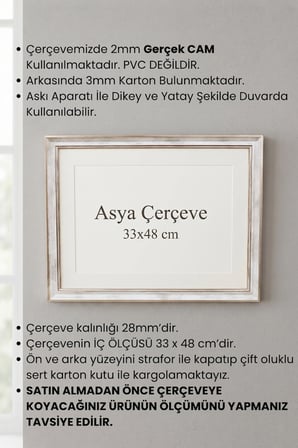 33 x 48 cm Londra Model Antik Desenli Camlı Oda Mutfak Salon Koridor Avukat Ruhsatnamesi Poster ve Resim Çerçevesi