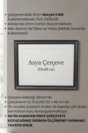 33 x 48 cm Londra Model Antik Desenli Camlı Oda Mutfak Salon Koridor Avukat Ruhsatnamesi Poster ve Resim Çerçevesi