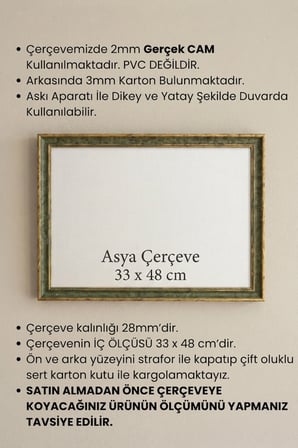 33 x 48 cm Londra Model Antik Desenli Camlı Oda Mutfak Salon Koridor Avukat Ruhsatnamesi Poster ve Resim Çerçevesi