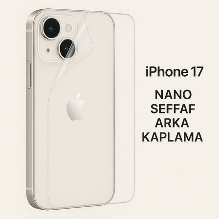 Lensun Nano Şeffaf Arka Kaplama iPhone Uyumlu iPhone 17