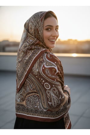 Etnik Paisley Desenli Günlük Zarif Şal