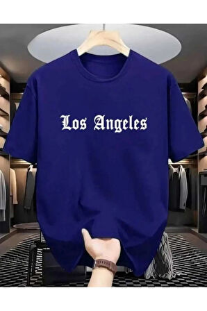 malkoçbey los angeles baskılı oversize unisex basic o yaka t-şhirt
