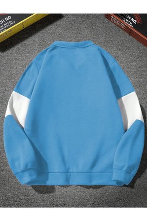 Unisex Los Angeles Baskılı Oversize Parçalı Polo Yaka Fermuarlı Sweatshirt