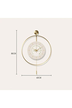 Xxl (BÜYÜKBOY) Timelles Love Gold Led Duvar Saati Serisi , Modern Metal Duvar Saati