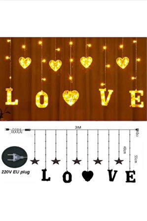 3 Metre Kalp Love Günışığı Sevgililer Günü Hediye Dekoratif Led Işık, Romantik Ortam Aydınlatması