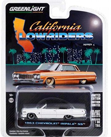 Greenlight California Lowriders Serisi - 1963 Chevrolet Impala SS Diecast Model Araba