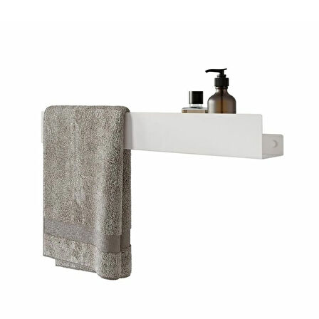Loya Paslanmaz Metal Banyo Şampuan Raf Ünitesi Havlu Askılı