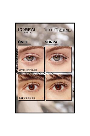 Loreal Paris Telescopic Carbon Black Maskara Siyah 2'li SET