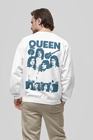 Queen Baskılı Unisex Oversize Müzik Grubu Sweatshirt