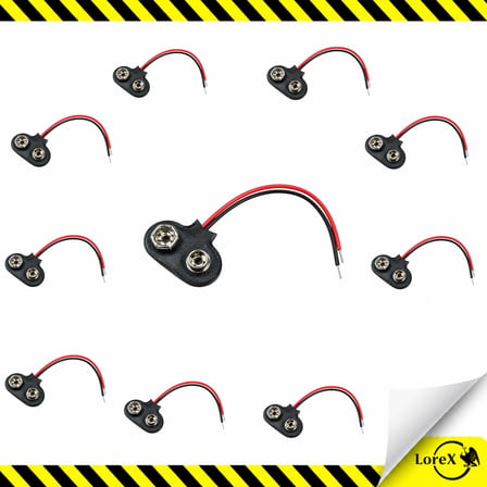 Lorex 9V Pil Yuvası Bağlantı Klipsi - 10 Adet