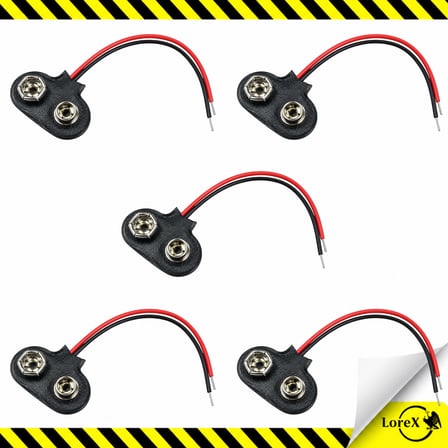Lorex 9V Pil Yuvası Bağlantı Klipsi - 5 Adet