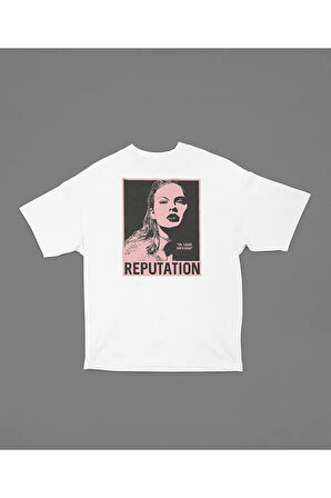 Oh Cause She Is Dead Reputation Baskılı Unisex Oversize Şarkıcı Taylor Swift Tişört