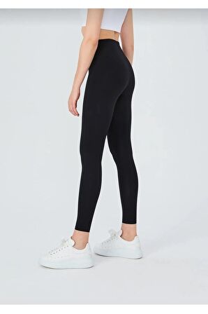 Battal büyük beden yüksek bel dalgıç kumaş içi şardonlu yumuşacık kışlık siyah kadın taytı