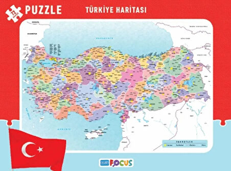 Blue Focus TÃ¼rkiye HaritasÄ± - Frame Puzzle Boy 72 ParÃ§a