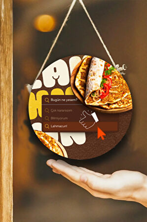Lahmacun Salonu için Duvar, Kapı, Tek Taraflı Askılı Pano Karşılama Tabelası, Restoran Tablo Süsü
