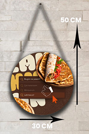 Lahmacun Salonu için Duvar, Kapı, Tek Taraflı Askılı Pano Karşılama Tabelası, Restoran Tablo Süsü