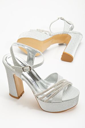 Luciana Kadın Platform Topuklu Taş Detaylı Abiye Ayakkabı