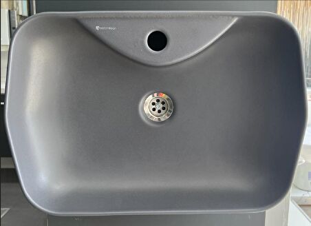 Lucıda Tezgahüstü (Delikli) Lavabo Mat Antrasit 55 Cm