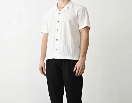 LULİKWEAR Oversize Beyaz Gömlek