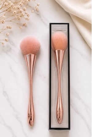 Allık Pudra Fırçası | Ultra Yumuşak Büyük Makyaj Fırçası Rose Profesyonel | Allık & Bronzer Fırçası