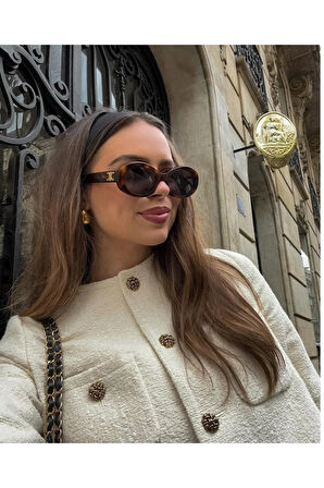 Luna C Aksesuarlı Oval Kemik Vip Güneş Gözlüğü