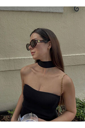 Luna C Aksesuarlı Oval Kemik Vip Güneş Gözlüğü