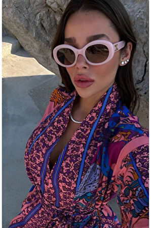 Luna C aksesuar Pembe Renk Kemik Güneş Gözlüğü