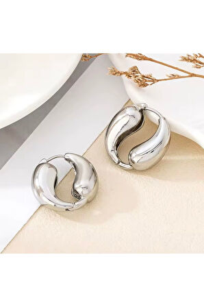 Jevelry Su Damlası Kadın Küpe Gümüş Renk