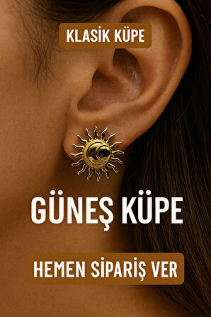 Jevelry Güneş Kıraliçe Kadın Gold Renk Küpe