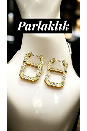 Jevelry Viktorya Model Kadın Gold Renk Küpe