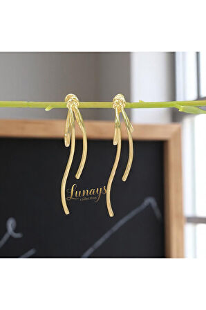 Jevelry Klasik Sallantılı Model Kadın Küpe Gold Renk