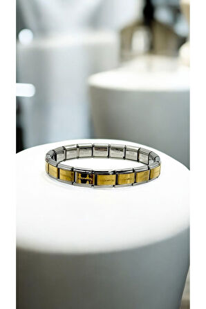 Paslanmaz Çelik İtalyan Charm Model Gümüş Gold Renk