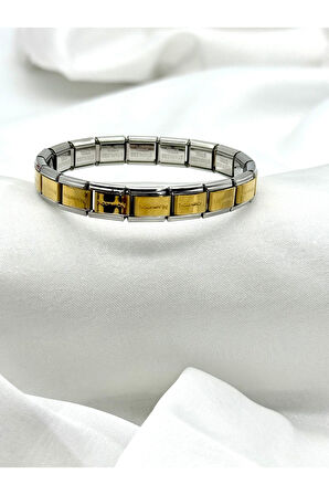 Paslanmaz Çelik İtalyan Charm Model Gümüş Gold Renk