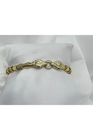 Xuping Yılan Model Zirkon Taşlı Kadın Bileklik Gold Renk